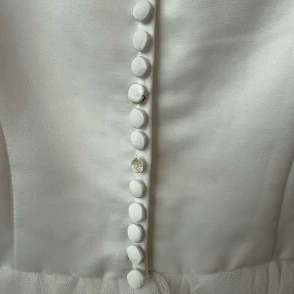 David's Bridal White Formal Kids Dress - Picture 3 of 5